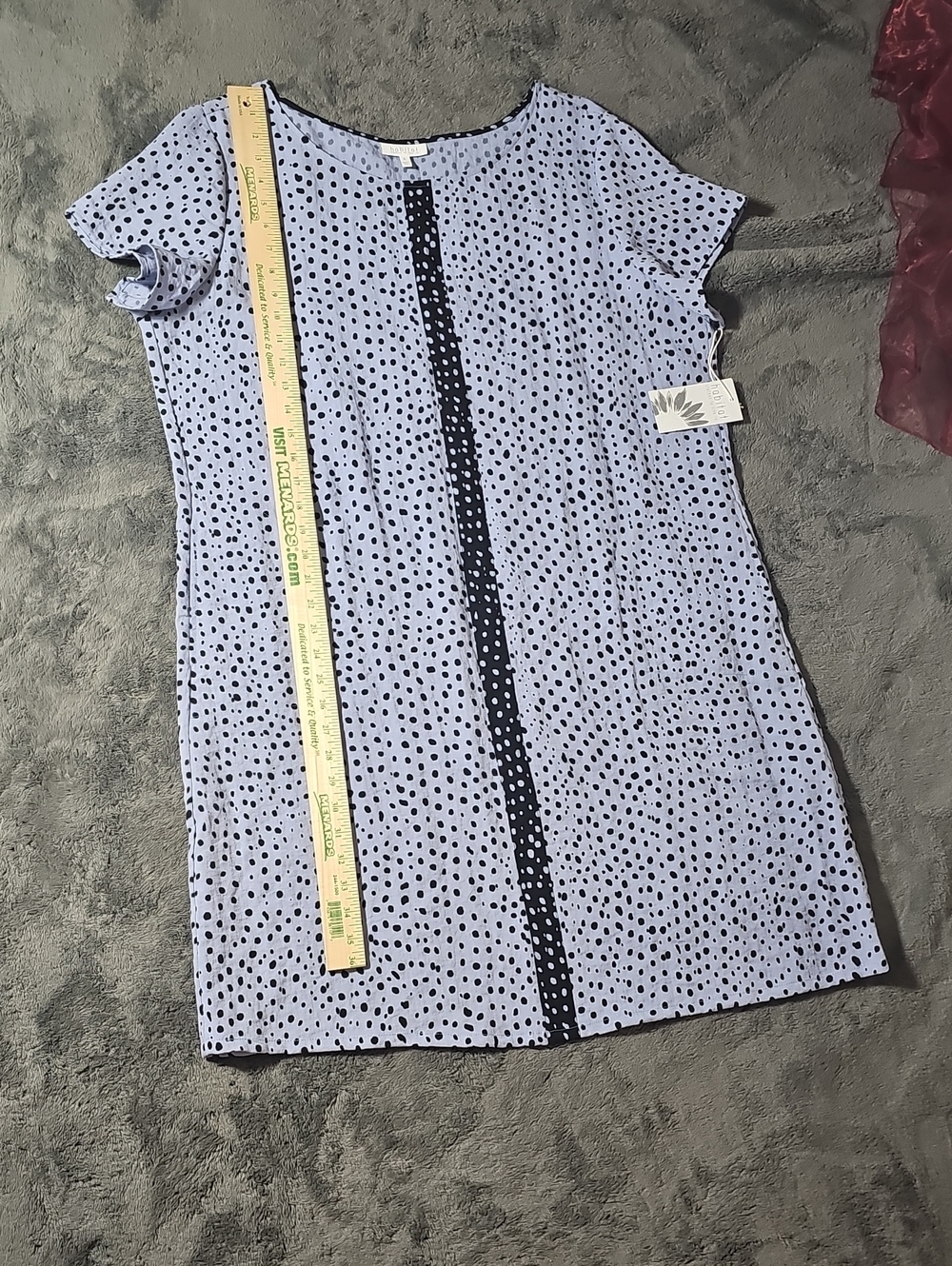 Habitat Slate Blue Black Dot Shift Dress Pockets Size XL NEW - Picture 5 of 10